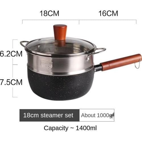 Japanese Yukihira Pan Small Pot Home Gas Stove Soup Noodles Instant Noodle Pot Hot Milk Pot Non-Stick Flower Pot