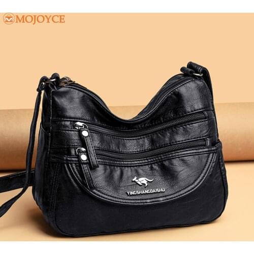 Classic Ladies Crossbody Bags Small PU Leather Shoulder Bags for Women Zipper Handbag Female Shopper Travel High Capacity Pouch