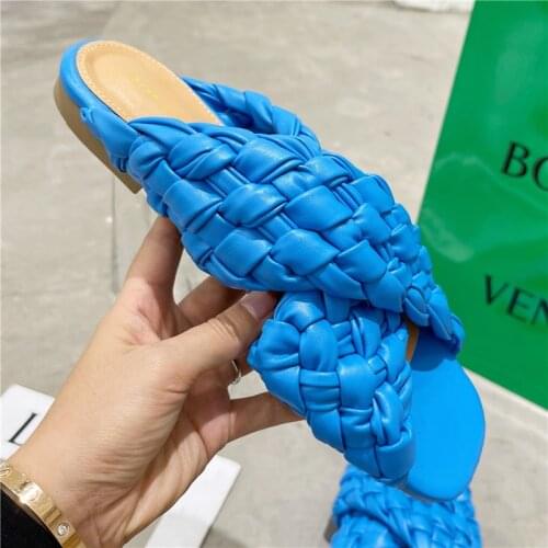 2021 Women Flats Slides Blue Shales Fetish Summer Beach Soft Slaps Girls Outdoor Slippers Luxury Designer Sandals Platform Shoes