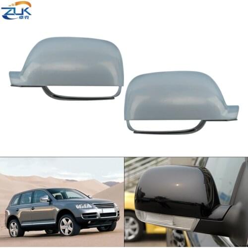 ZUK For Touareg 2003-2007 Door Exterior Rearview Mirror Cover Frame Shell Housing Unpainted Left Right For Volkswagen