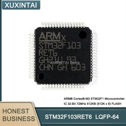 5Pcs/Lot STM32F103RET6 ARM® Cortex®-M3 STM32F1 Microcontroller IC 32-Bit 72MHz 512KB (512K x 8) FLASH LQFP-64