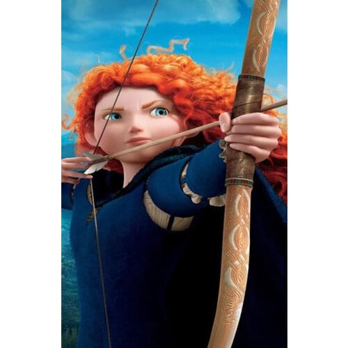 Disney 5D DIY Diamond Painting Brave Legend Merida Full Round Diamond Embroidered Rhinestone Home Decoration