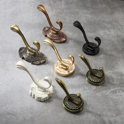 European style black green red retro large coat hook cloakroom bathroom single hook wall hanging coat hook aluminum alloy