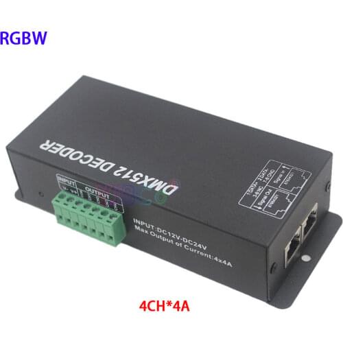 DC12V 24V RGB RGBW LED Controller 3CH/4CH DMX512 decoder with digital display DMX to PWM 3CH*8A 4CH*4A for LED Strip