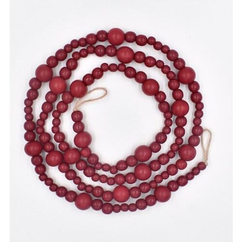 215cm Farmhouse Wood Beads Garland Rustic Prayer Boho Country Beads for Big Wall Hanging Decor