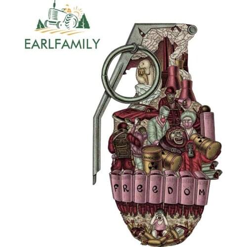 EARLFAMILY 13cm x 7.6cm for Freedom Grenade Car Stickers and Decals Vinyl Anime Waterproof Scratch-proof Personality Decor