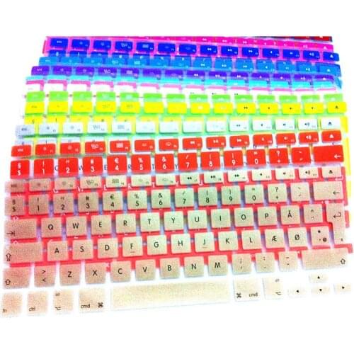 EU Danish colour Soft Silicone Keyboard Protective Film for Apple MacBook air 13 pro 13 15 retina 13 15 17 High Quality