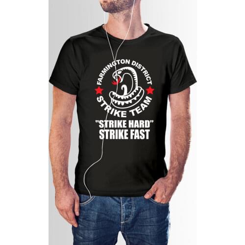 Farmington District Strike Team Inspired by The Shield Vic Mackey T-Shirt Cotton Short Sleeve T shirt Tops Camiseta Hombre
