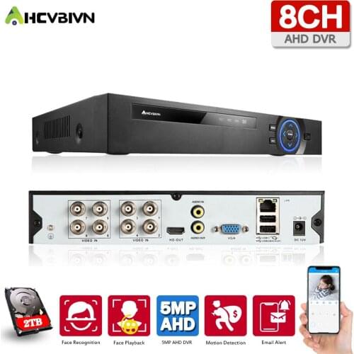 6 in 1 H.265+ 4/8ch AHD video hybrid recorder for 5MP/4MP/3MP/1080P/720P Camera Xmeye P2P CCTV DVR AHD DVR support USB wifi