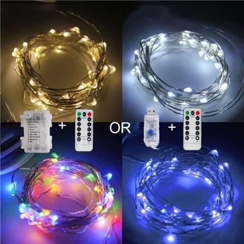 5M/10M/20M/30M LED Copper wire light string fairy garland battery power copper wire lamp for party Christmas wedding decoration