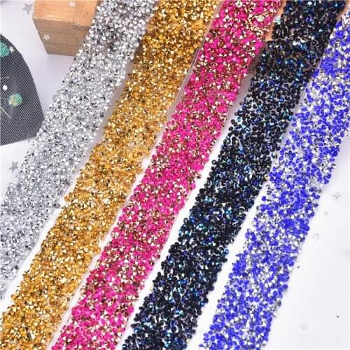 3Cm Width Diamond Banding 5 Yard/Lot Silver Crystal Rhinestone Tape Diy Decor Fancy Bridal Dress Belt Wedding Trim Accessories