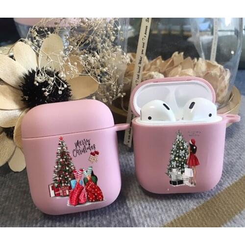 Fashion Christmas Girl Pinkl TPU silicone Bluetooth Airpod Case For Airpods 1/2 Airpods pro soft cover