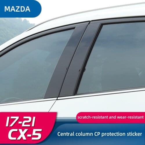 8pcs/Set Car Door Window BC Pillar Posts Center Trim Cover Stickers For Mazda CX-5 CX5 2011-2019 Auto Exterior accessories