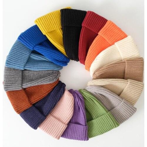 New Arrival Winter Unisex Hat Knitted Colorful Hats Thicken Winter Hat Soft Warm Skullies Beanies for Female Stylish Gorras