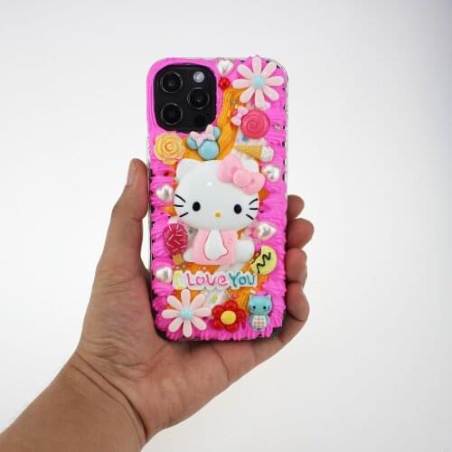 New kawaii kt cat phone case for iphone 7 8 plus xs xr x 11 12 promax Samsung A51 50 s21 20 ultra note10xiaomi redmi htc huawei