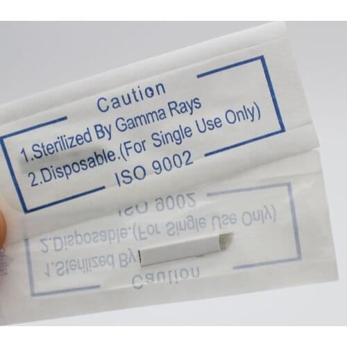 50 Pcs Disposable 14 Pin Eyebrow Tattoo Needle Blade Permanent Makeup Microblading Needle For 3D Eyebrow Tattoo