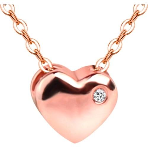NYMPH Real 18K Gold Diamond Pendant Necklace Pure AU750 Chain Heart Pendant For Women Fine Jewelry Wedding Gift D579