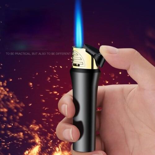 Mini Portable Ladies Inflatable Lighter Metal Straight Into Blue Flame Lighter Durable Without Fading Smoking Accessories Gift