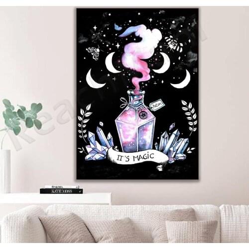 Potions posters, potions, watercolors, images, impressions, moon phases, witchcraft decoration posters