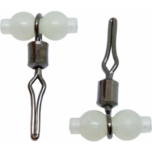 20pcs/lot 3-way Swivel Luminous Fishing Swivels with Side Line Clip Quick Clip Swivel Night Fishing Tackle