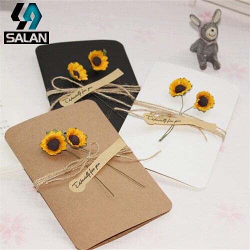 Handmade festival of creative art fan general decorative flower gift card rope blessing cards wholesale