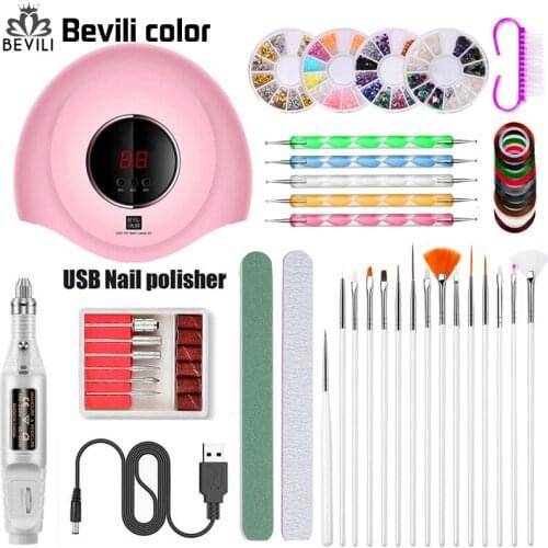 Professional 36W UV Led Lamp Electric Nail Drill Set Decorations Painting Dotting Pen For Nail Art Design Tools Brush Set New
