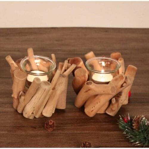 Simple Europe Candle Holders Vintage Wooden Art Romantic Gifts Candelabra Design Arredamento Casa Coffee Table Decor BS50CH