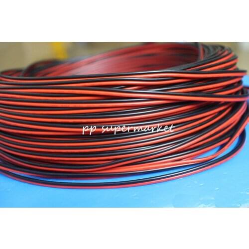 5M 10M 20M 50M Wire Tinned Copper 2 Pin AWG 22 insulated PVC Extension LED Strip Cable Red Black Wire Electric