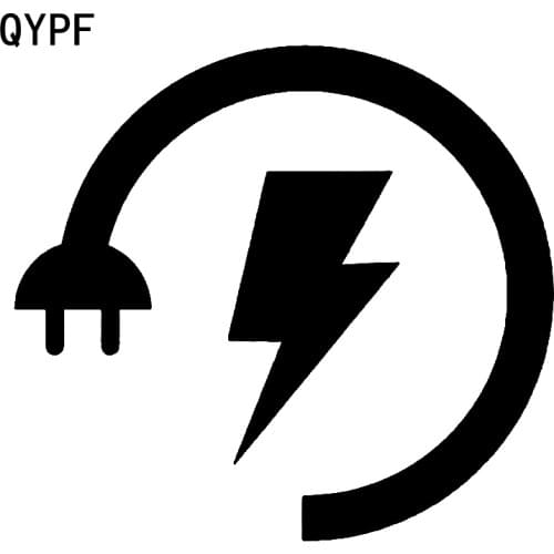 QYPF 17.3cm*15.9cm Exquisite Symmetrically Creative Electrification Wire Plug Vinyl Car Sticker Decal Pattern Design C18-0969