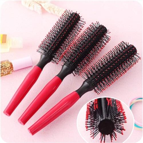 Natural Bristle Roll Curling Hairbrush Massage Comb Anti-static Curly Plastic Handle Round Hair Comb Brush Hairdressing