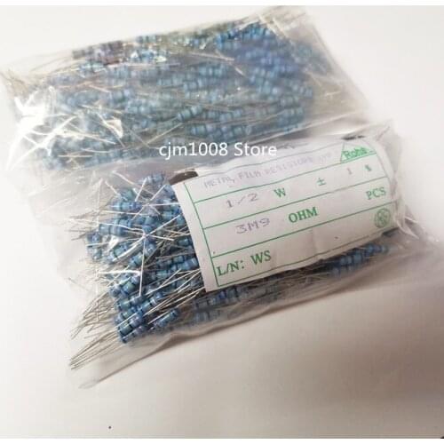 200PCS Metal film resistor resistance 1% 1/2W 8.2K 9.1K 10K 11K 12K 13K 15K 16K 18K 20K 22K 24K 27K 30K 33K ohm