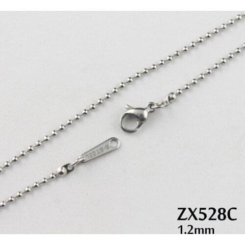 With tag use lobster clasp -16"-36" length stainless steel necklace 1.2mm ball chain fashion beads chains 20pcs ZX528C