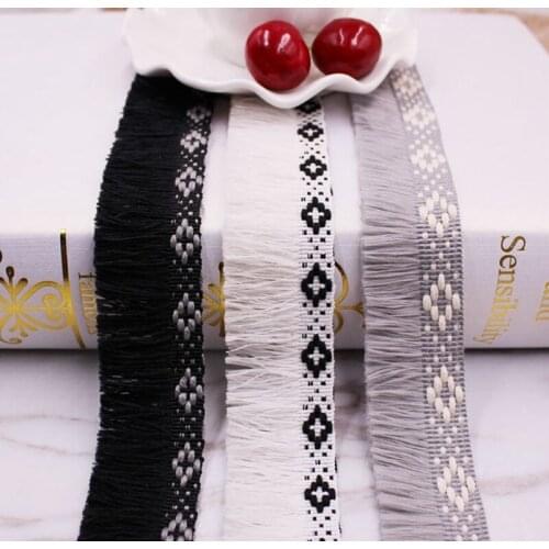 1Yards Cotton Fringe Tassel Trim Lace Ribbon Cord Braided Silk Tassel Fringe Trim Sewing Sheet Curtains Accessories Tassle Lace