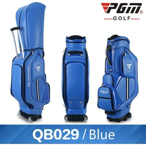 Pgm Golf Standard Ball Bag Professional Leather PU Waterproof Golf Cart Club Airbag High Capacity Package With Wheel A972