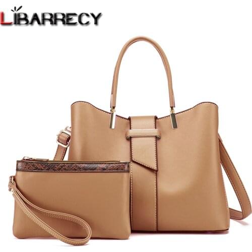 Pure Color Designer Ladies Composite Bag 2021 New High Quality PU Leather Womens Handbag Fashion Ladies Shoulder Messenger Bags
