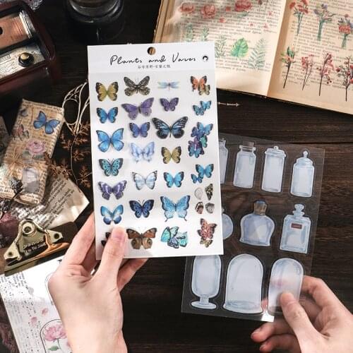Leaf Flower Stationery Sticker Scrapbooking Planner Journal Diary Diy Decorative Label Craft Stickers For Kids Boys Girls