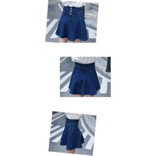 The Spring Summer Elastic High Waist Denim Thin Horn Sweet And Beautiful Casual Super Large Womens Skirt Size 30 32 34 36 38 40