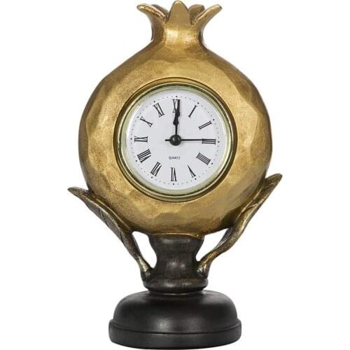 Vitale Arya Gold Nar Table Clock-AK.GO0005-Width: 8 Length: 12 Height: 19