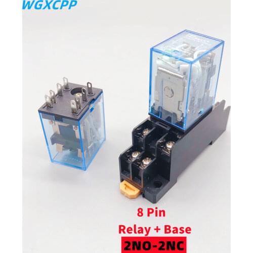 1 PCS,HH52P,MY2NJ,DPDT,Miniature Coil Generalelectromagnetic Intermediate Relay Switch WithSocket Base LED AC 110/220V,DC 12/24V