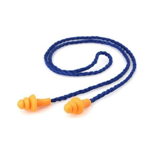 10Pcs Soft Silicone Corded Ear Plugs Ears Protector Reusable Hearing Protection Noise Reduction Earplugs Earmuff Ear Protection