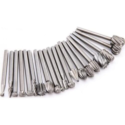 20pcs/Set 3mm Wood Drill Bit Nozzles for Dremel Attachments HSS Stainless Steel Wood Carving Tools Set Woodworking