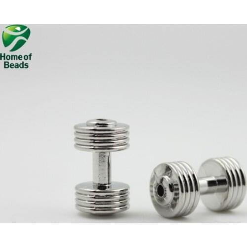 2020 DIY Fashion Antique Silver Color For Dumbbell Beads Jewelry Making Handmade 19x11mm (10 Pcs/lot) ZA1341