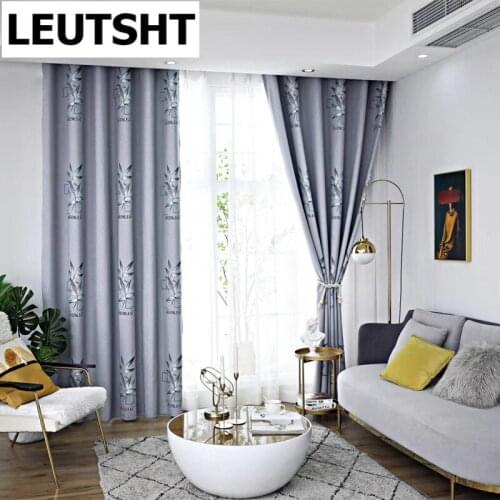 2021 New Simple Maple Leaf Couple Leaf Shading Printed Curtains for Living Room Bedroom Study Balcony Shading Curtains Custom
