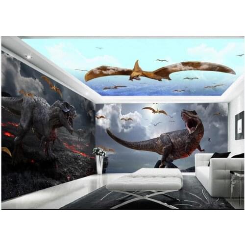3d wallpaper custom photo Creative Dinosaur World Tyrannosaurus Pterosaur Whole house wall living room wallpaper for walls 3 d
