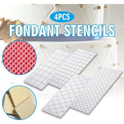 4Pcs/Set Cake Stencil Mold Chocolate Fondant Decor Moulds Lattice Cake Border Mold DIY Dessert Decorating Tools Home Bakeware