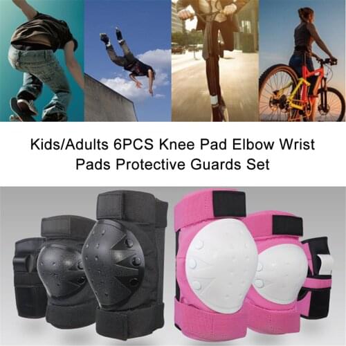 New 6pcs Skateboard Ice Roller Skating Protective Gear Elbow Pads Wrist Guard Cycling Riding Knee Protector For Kids Men Women