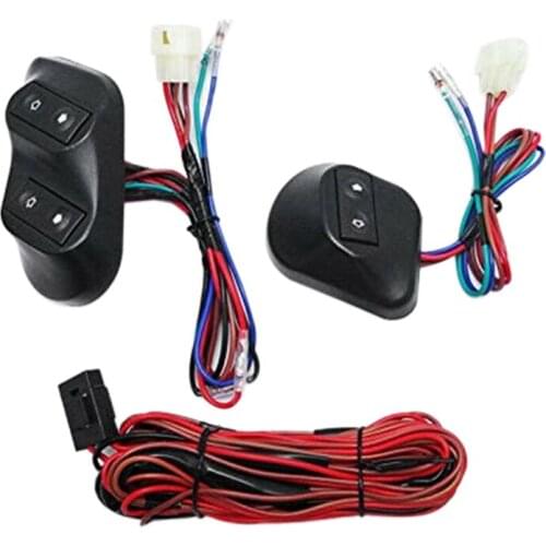 AU05 -12V/24V Automobile Universal New Power Window Switch Window Button Wiring Harness Window Switch Kit