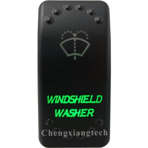 Car Boat- Momentary On Off -Green Led Rocker Switch - Windshield Washer- 5 Pin SPST for 4x4 Carling Narva Caravan Marine 12v 24v