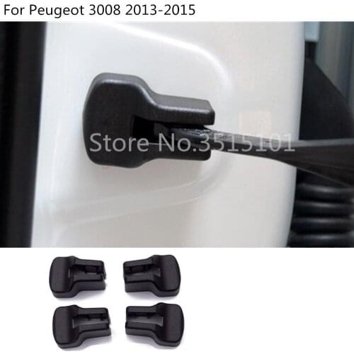 Car styling anti rust water proof Door lock key keys Plastic buckle Limit device trim part 4pcs For Peugeot 3008 2013 2014 2015