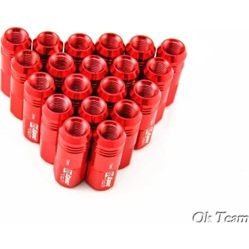 Free shipping 20pcs JDM D1 Spec M12 x 1.5 Car Auto Racing Lug Wheel Nuts Screw Red Aluminum Universal d1 spec